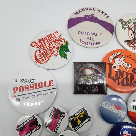 Vintage Pinback Button Collection 1980s 90s 2000s Train George Benson Obama 35 - Picture 2 of 9